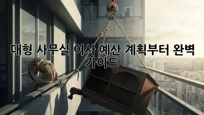 대형 사무실 이사, 예산 계획부터 완벽 가이드!